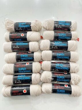 Vintage Coats & Clark's Red Heart Super Fingering 100% Virgin Wool Yarn Skeins